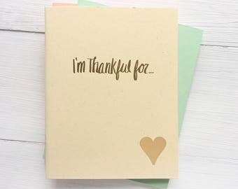 i'm thankful for pressed pocket journal with heart set of 3