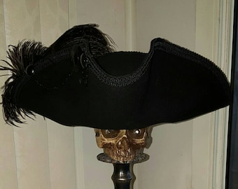 Black Pirate, Steampunk, Victorian, Marie Antoinette, Baroque, 18th century, Gothic tricorn