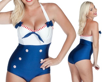 Sammie Halter Swimsuit in Sailor