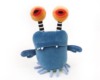 Stuffed Monster "Wencil Space Crab" Cotton Monster Recycled OOAK Plush