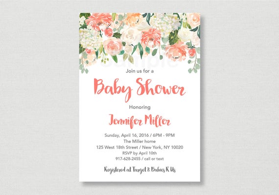 Peach Baby Shower Invitations 10