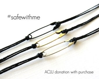 Safety pin bracelet safewithme bracelets safety pin jewelry - 2 Dollar DONATION to ACLU