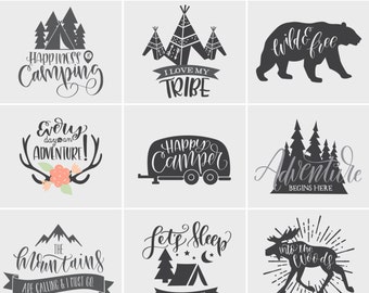 Camping SVG Files Bundle with Family Quotes