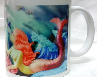 Coffee Mug, Mermaid Mug, Ceramic Mug, 12 oz. , Made in Taiwan