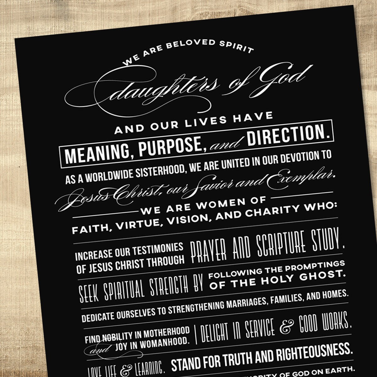 LDS Relief Society Declaration printable poster INSTANT