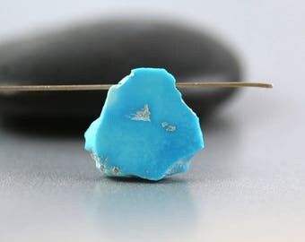 Sleeping Beauty Turquoise Bead - Flat Nugget Brio - Sleeping Beauty Turquoise -12mm