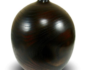 A Dark Beauty - Handmade Home Decor - Elm Wood Vessel - Burgundy