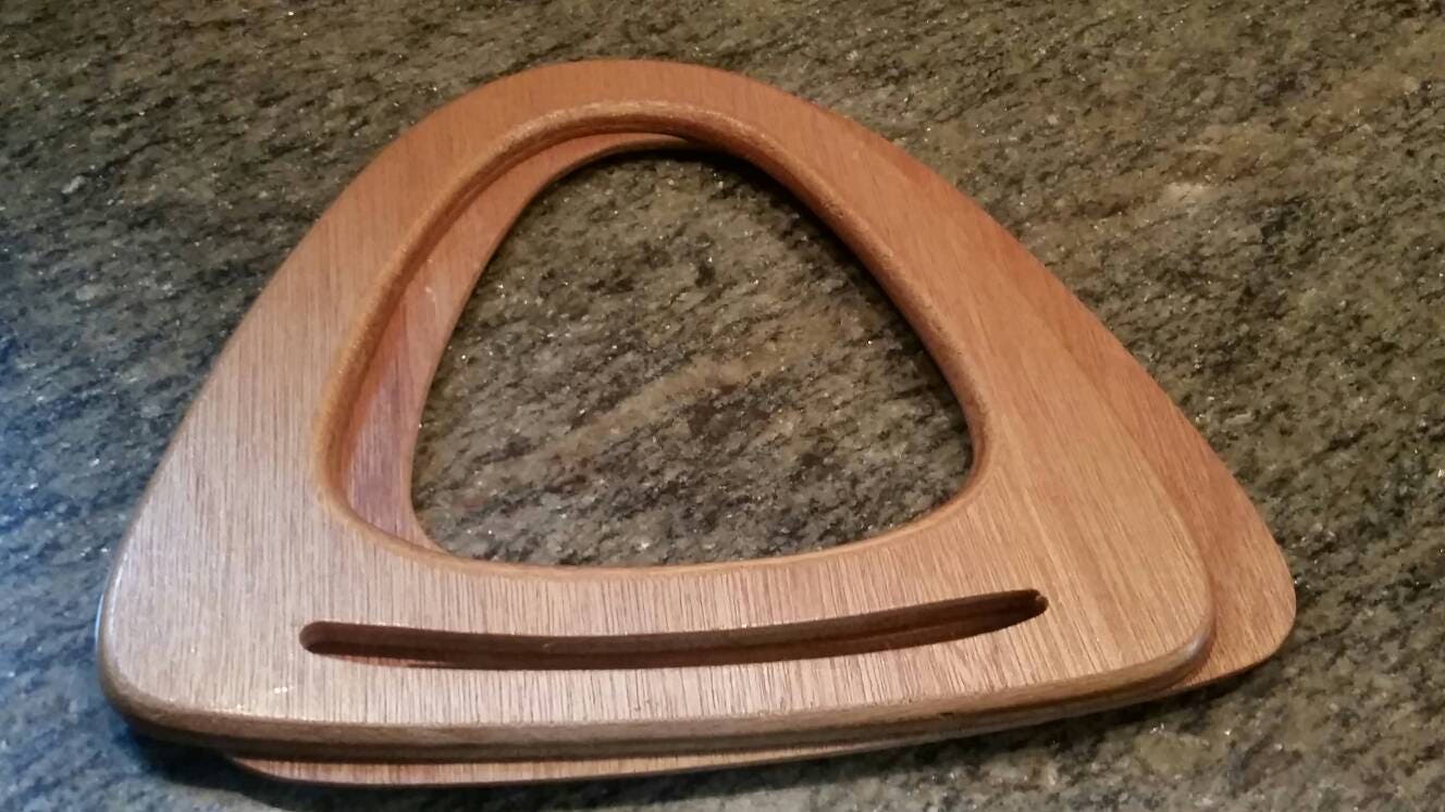 Purse handles, vintage, wood, 10 1/2 x 9 from GrannyBike on Etsy Studio