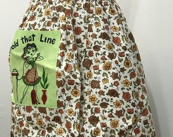 Vintage 50s Half Apron Retro Homemaker on Telephone