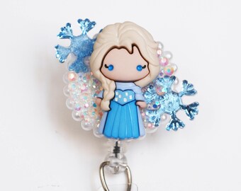 Elsa From Frozen ID Badge Reel - Retractable ID Badge Holder - Zipperedheart