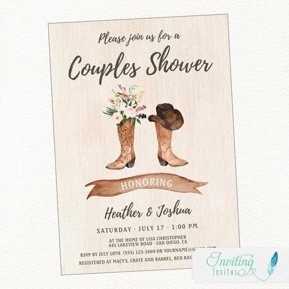 Cowboy Boot Bridal Shower Invitations 9