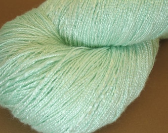 Organic 100 % bamboo yarn "Freshness", vegan, hand dyed yarn, hand painted yarn, green, crochet, thread, weaving, lace weight, 7.1 oz oz