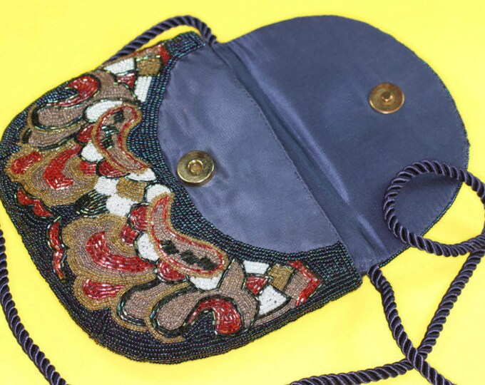 Multi Color Beaded Evening Handbag Special Occasion Wedding Vintage