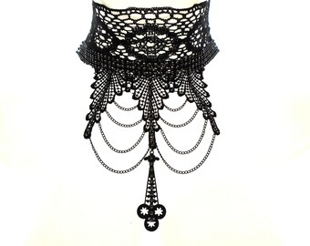 Neath the Veil Gothic Victorian Choker Necklaces by NEATHtheVEIL