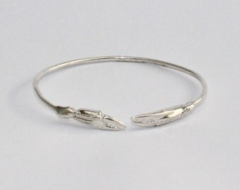 Crab Claw Cuff Bracelet in Sterling Silver