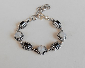 Solid thick solid sterling Silver bracelet / Silver 925