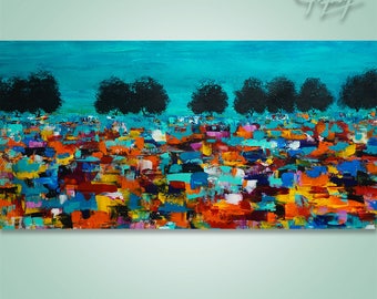 Abstract Painting, Tree Painting, Original Painting, Landscape Painting, Abstract Wall art, Wall Decor, home decor palette knife, modern art