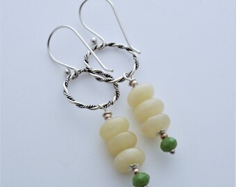 SALE WAS 24.99 Honey Jasper Sterling Silver Beaded Earrings EE Designs