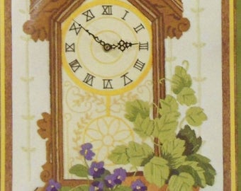 Vintage 1980 Sunset Stitchery A Stitch In Time Clock Embroidery Kit #2685 SEALED