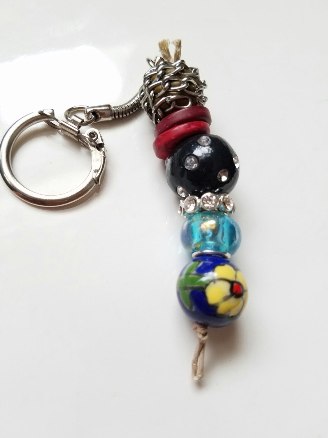 keychains beaded keychain bead purse charm handmade