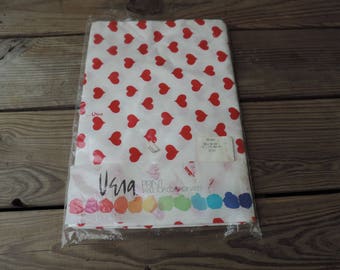 VERA tablecloth vintage Vera Neumann red hearts tablecloth table top linen oval table cover new old stock in package