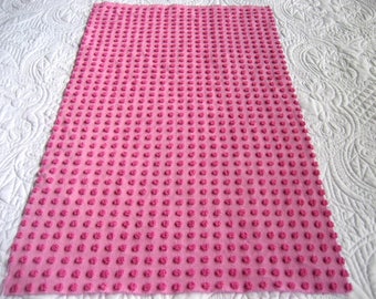 Raspberry Morgan Jones 1/2" Pops Vintage Chenille Bedspread Fabric 29" x 17"