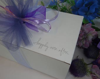Wine Glass Gift Boxes, White Gift Box, Champagne Gift Boxes, Wine Glass Gift Wrap, PICK Your Weding Design & Ribbon Color, Mason Jar Box