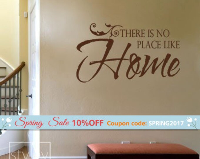 Home Wall Quote Wall Decal, There is no place like Home Vinyl Wall Decal, Home Vinyl Lettering Decal for Living Room Kitchen Decor