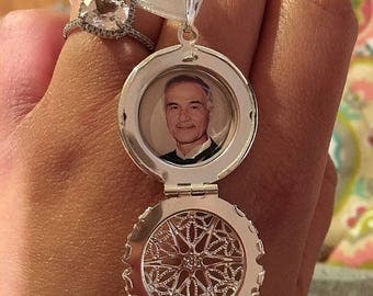 Bridal Bouquet Charm, Bridal Locket, Custom Photo, Bridal Charm, Memorial Photo Charm, Wedding Jewelry