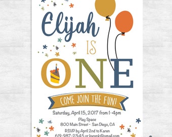 first birthday invitations / 1st birthday invitation boy / printable invitation / printed invitations