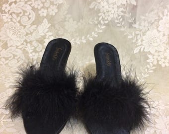 Fredericks of Hollywood Feathet Boudoir Slippers