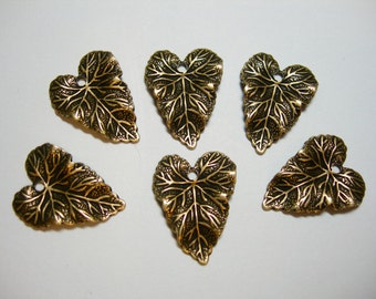 Oxidized Brass Leaf Drops Charm Earring Findings - 6