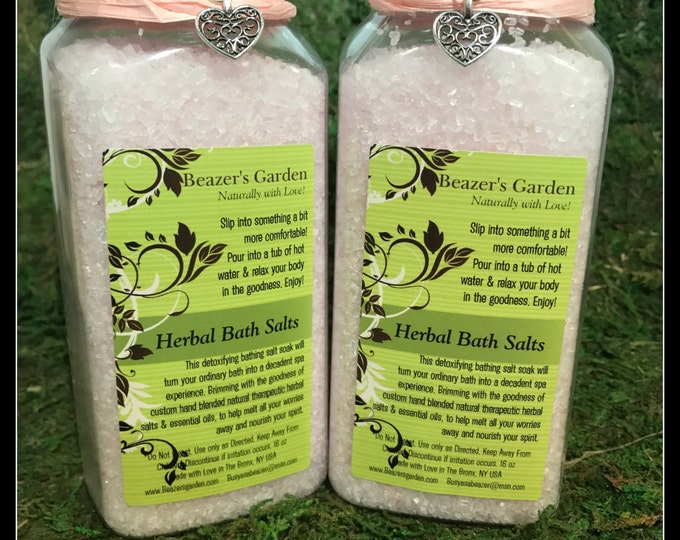 Rose Scented Bathing Salt Soak- Skin Detox - Bath Tub Salt Soak - Aromatherapy - Bath & Body - Lavender - Relaxing - Rose Geranium - Bridal