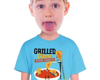 grilled cheese t-shirt, for fans of , tomato soup, soup and sandwich, kids who like grilled cheese, quirky kids tee, graphic tee, funny tee