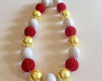 Belle Birthday Necklace - Princess Belle Necklace - Beauty and the Beast Necklace - Belle Chunky Necklace - Little Girl Belle Necklace