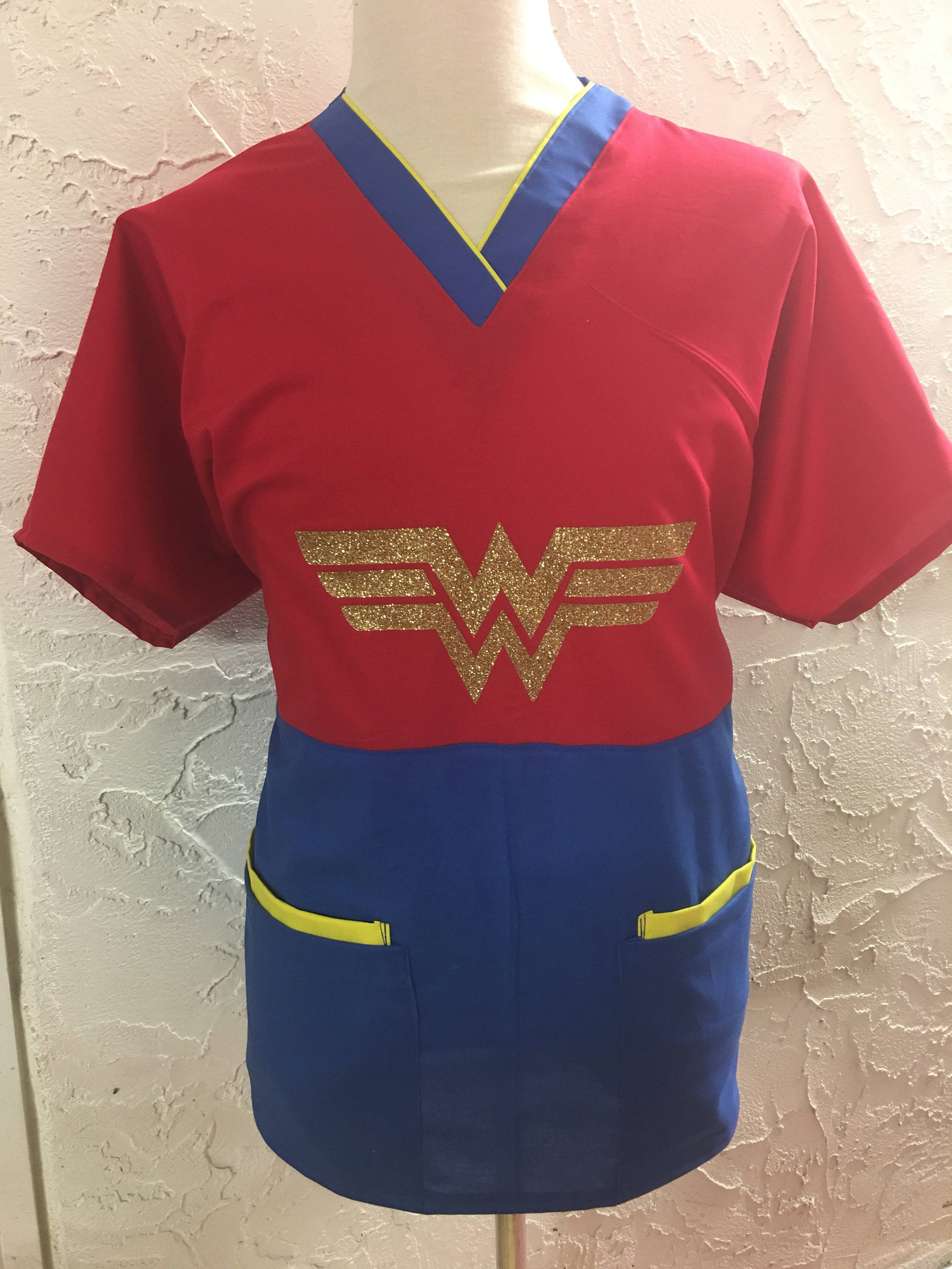 Wonder Woman scrub top superhero girl mecical scrub top