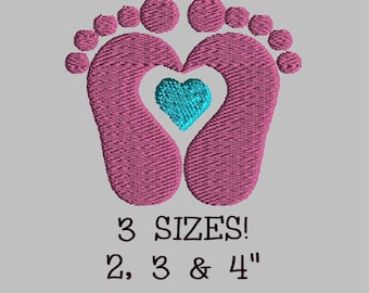 Buy 1 Get 1 Free! Baby Feet Embroidery Design Baby Footprints Embroidery Design Baby Footprints Heart Embroidery Design Baby Feet Heart