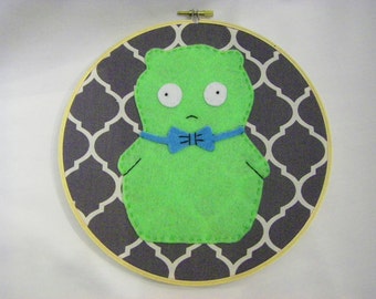 Hand Embroidered Felt Kuchi Kopi - Bob's Burgers Art - Embroidery Hoop Wall Art - Wall Decor