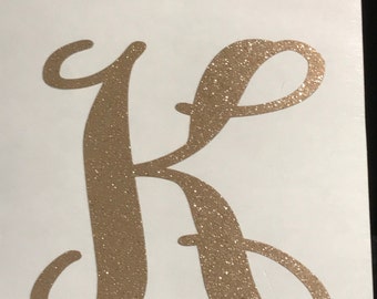 Single Letter Monogram Decal, Single Letter Decal, letter decals, letter decor, letter stickers, glitter letters