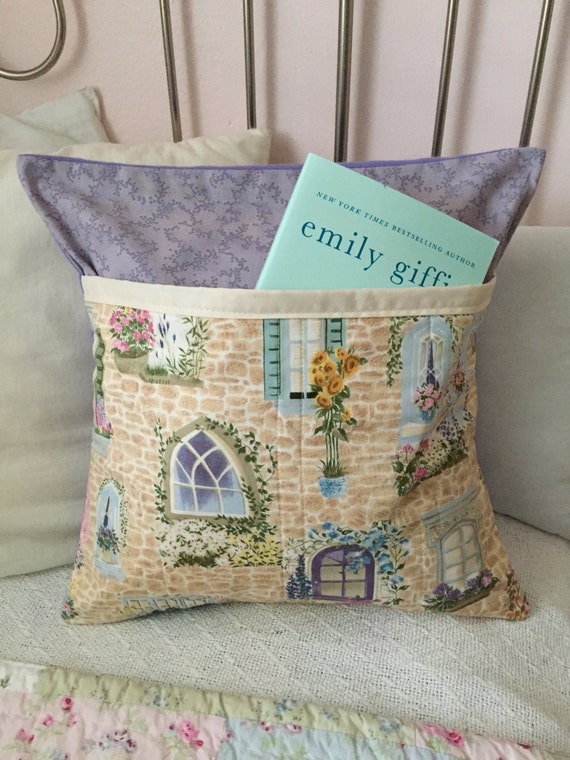 A Room with a View in Lavender Book Pillow Quilted Pillow