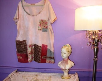 The Soaring's Petals Dress / Tunic /Plus Size/ One of a kind/Shabby chic/Country living/Cottage Chic #1