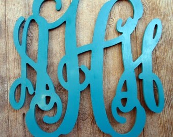 Wooden Monogram, College Dorm Decor, Door Hanger, Nursery Monograms, Wood Wall Letters, Vine Font Letters, Unpainted Or Painted Mono