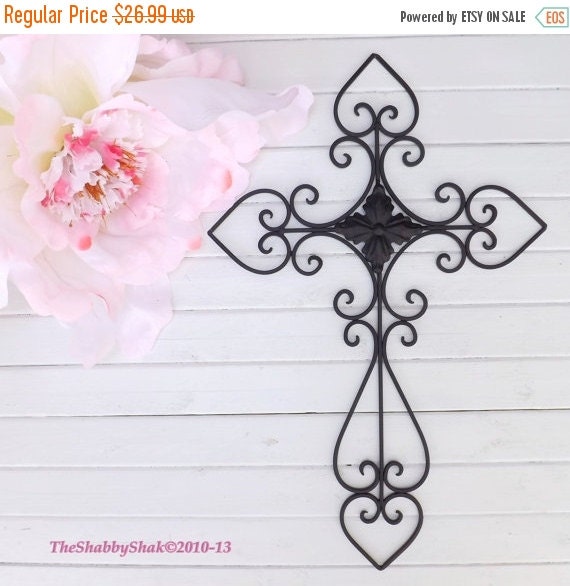 MEGA NEW YEAR Sale Black Wall Cross /Cross Decor by Theshabbyshak