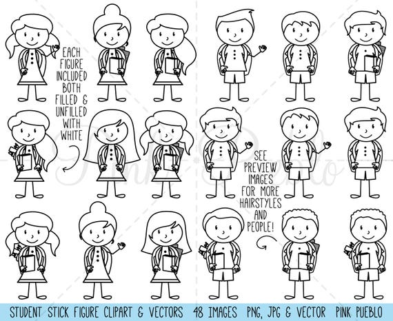 Student Stick Figure Clipart Clip Art Stick People Clipart