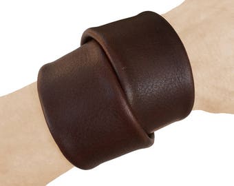 Chunky bracelet - Cowhide cuff - Macho wrap bracelet - Leather wrap cuff - Double wrap cuff - Brown leather cuff - Brown wrap bracelet -