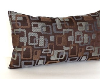 Lumbar Pillow Cover Brown Pillow Cover Geometric Blue Grey Pillow Decorative Pillow Modern Throw Pillow Cover 12x24 12x21 12x18 12x16 10x20
