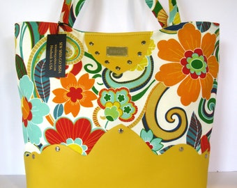 Yellow handbag purse pocketbook tote bag