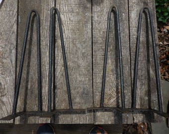 Vintage Black 1950s Retro Mid Century Hairpin Metal/Iron Coffee Table Height Legs Set of 4 Authentic Make Your Own Heavy Duty Sturdy