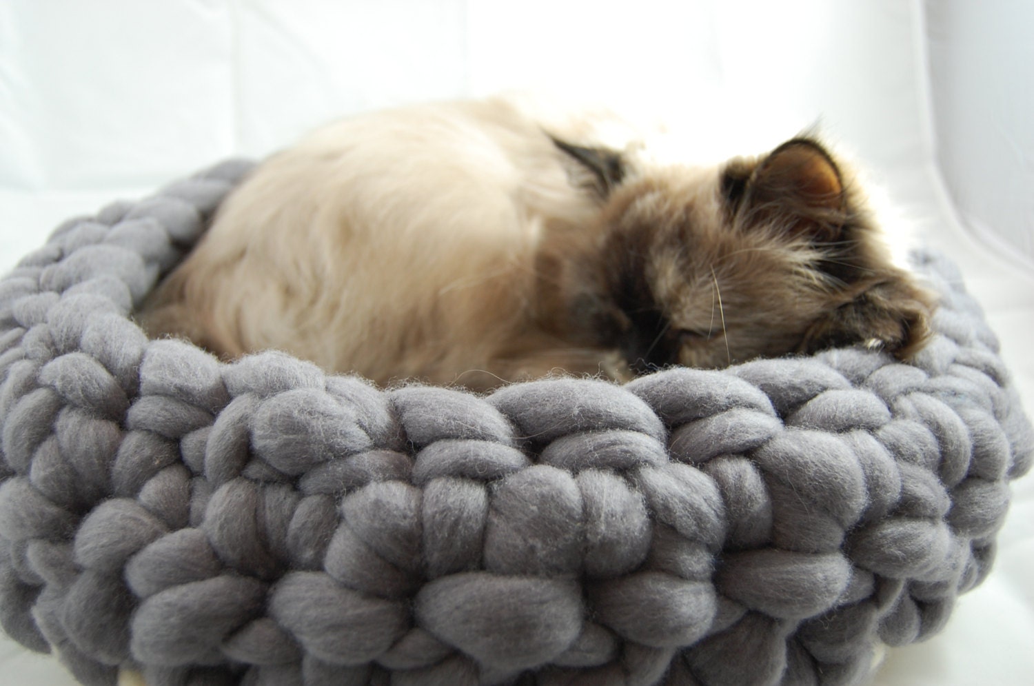 Chunky Wool Cat Nest grey Pet Bed Cat Nest Cat Cave Cat
