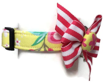 Yellow Spring Floral Dog Collar Size Extra Small